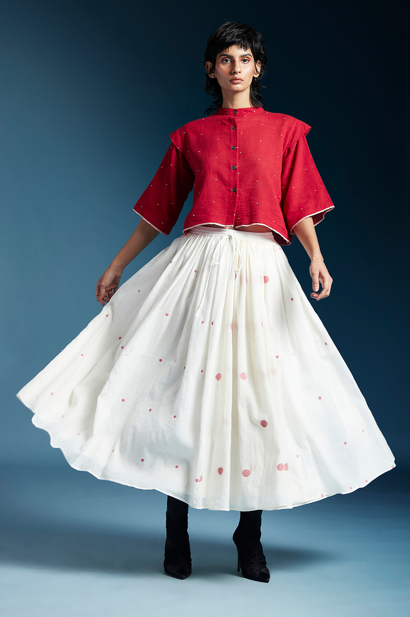 Reed Shirt-Red cotton by Chola in red color for women Worldwide