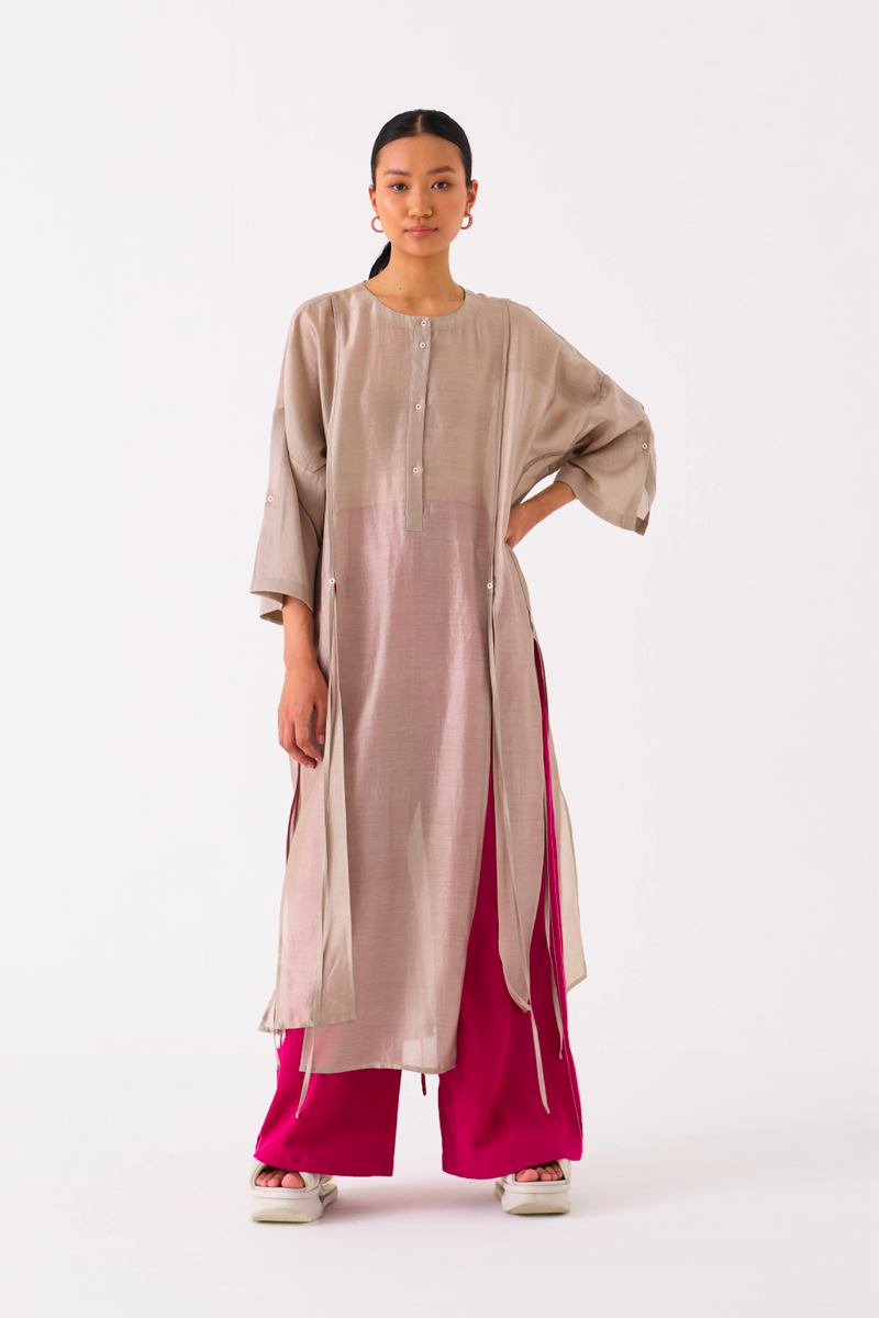 PANELLED TUNIC-ASH GREY