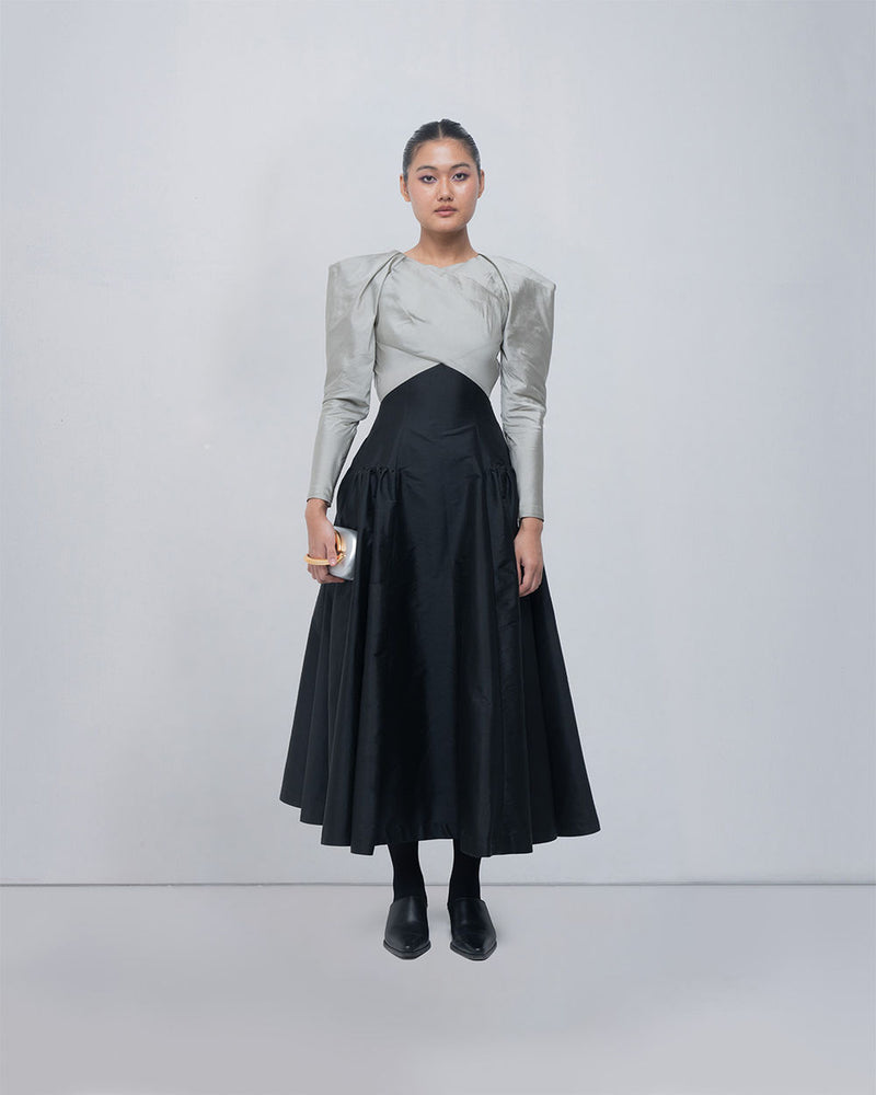 Soraya Dress viscose by Leh Studios in silver, black for women Worldwide