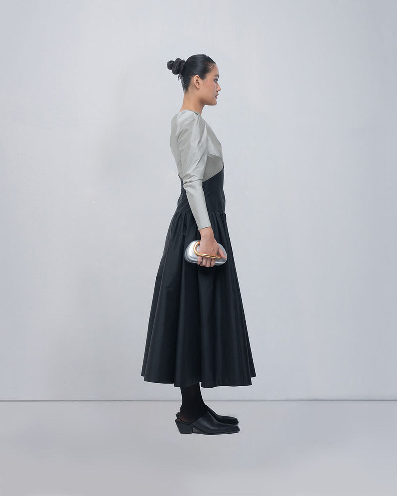 Soraya Dress viscose by Leh Studios in silver, black for women Worldwide