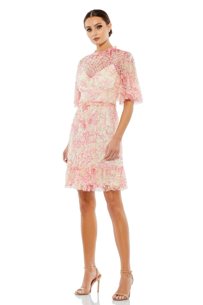 MD-9148 Short Dress-Pink by Mac Duggal in pink color for women Worldwide