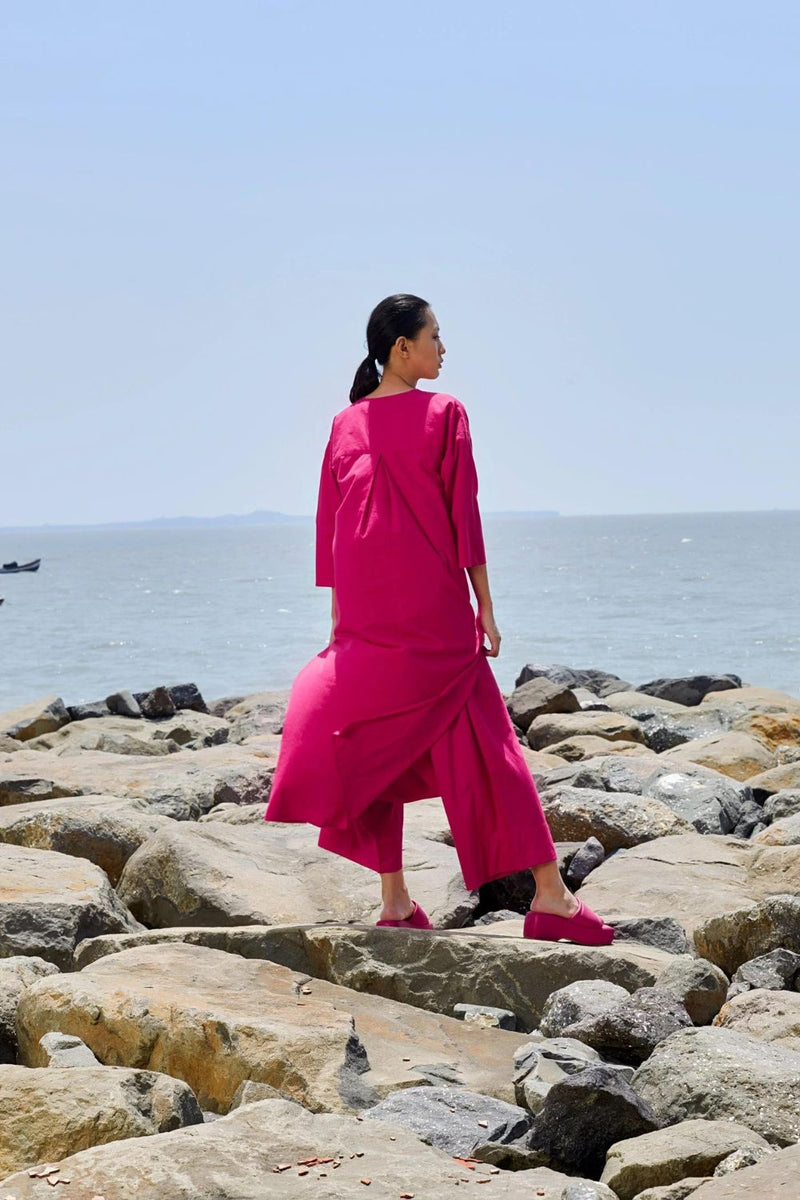Pink Placket Tunic Tunics by Mati in pink color for women Worldwide