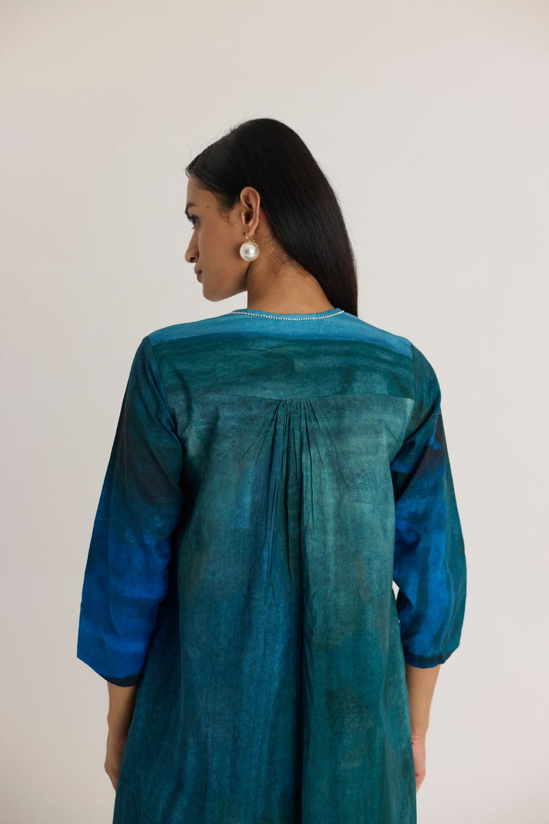 DILLY DALLY LONG KURTA SET cotton by Yam in multi color for women Worldwide
