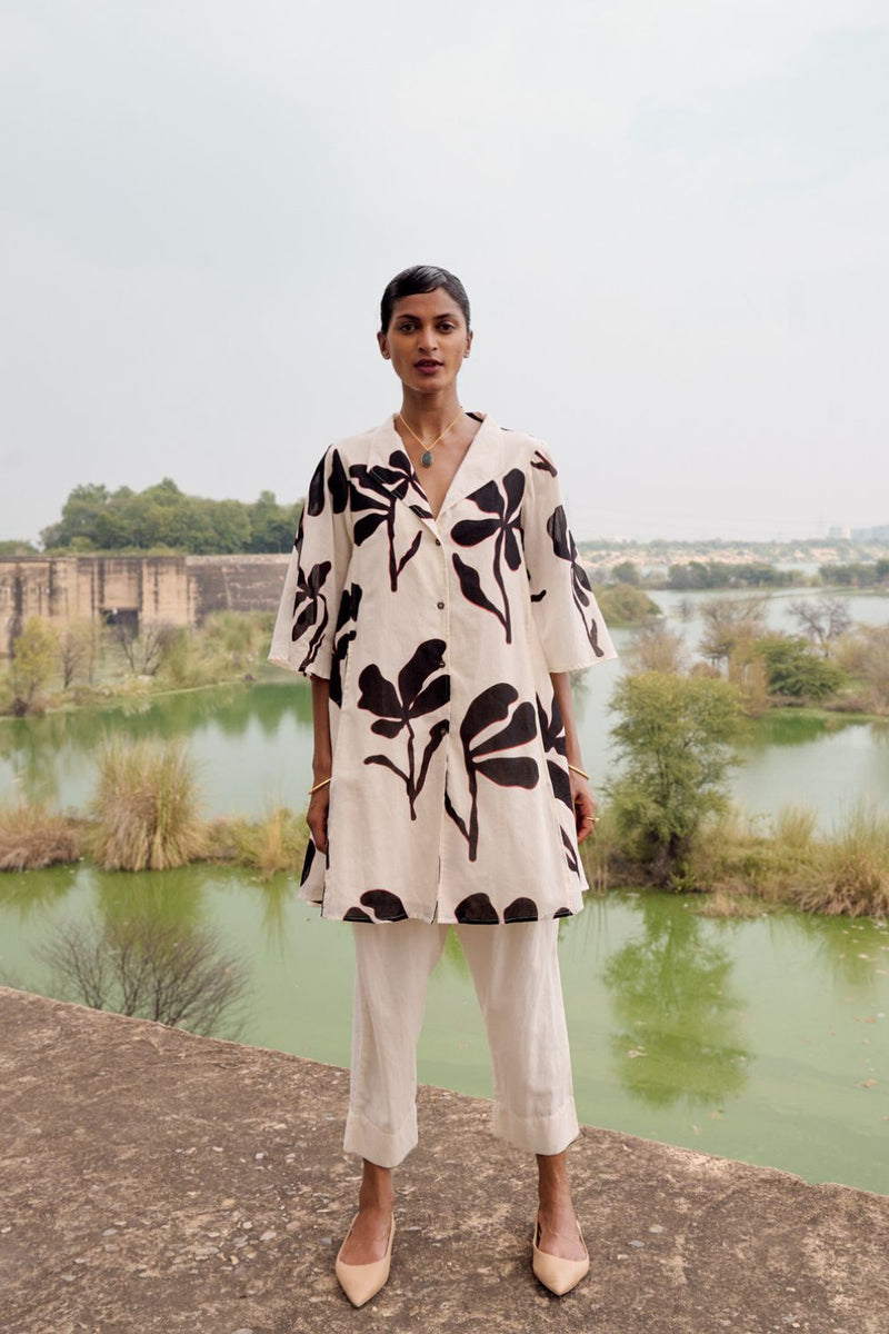 Ioras co-ord set cotton by Khara Kapas in white for women Worldwide