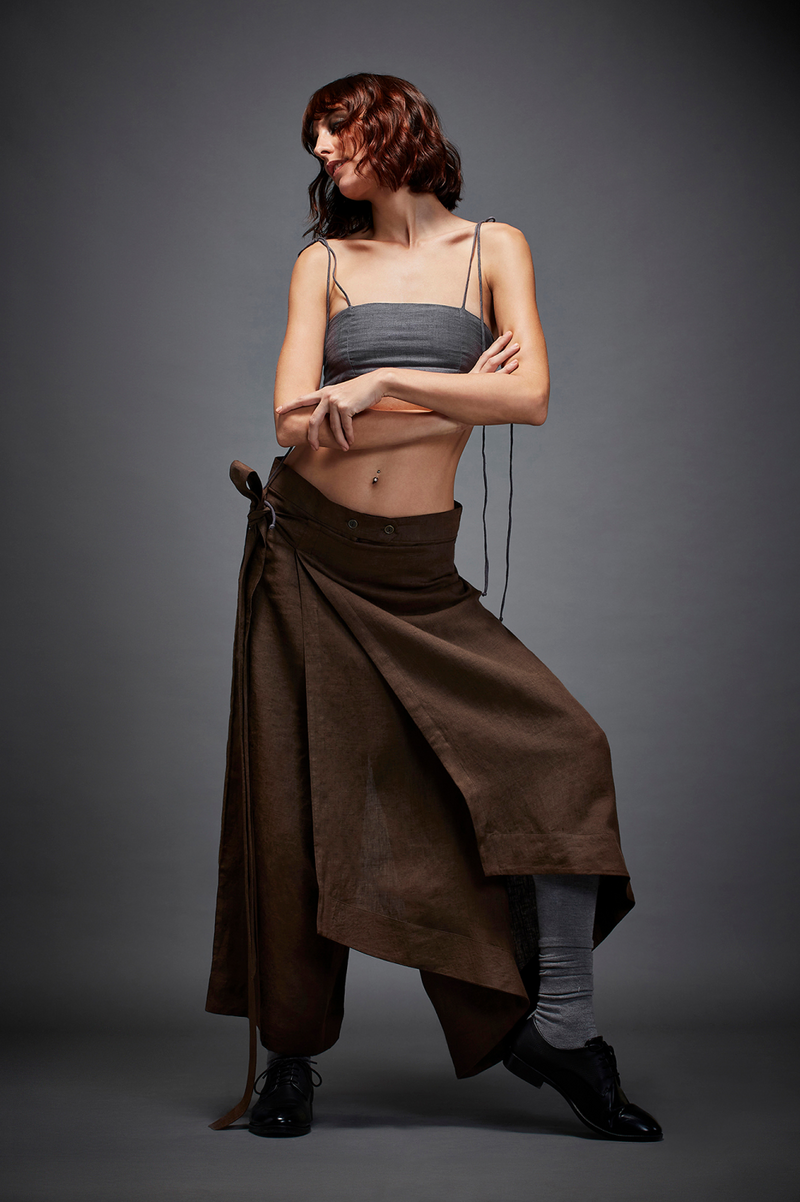 EDITH TROUSER by Chola in brown color for women Worldwide