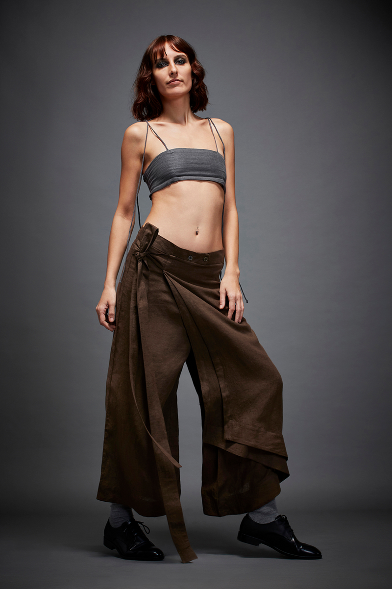 EDITH TROUSER by Chola in brown color for women Worldwide