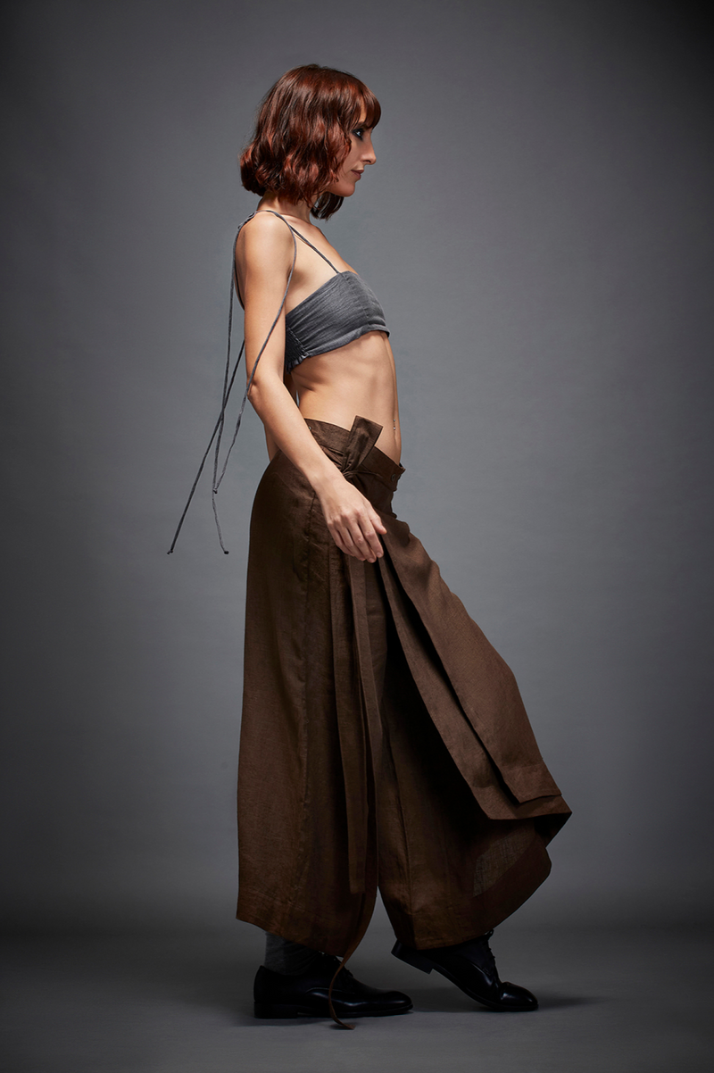 EDITH TROUSER by Chola in brown color for women Worldwide