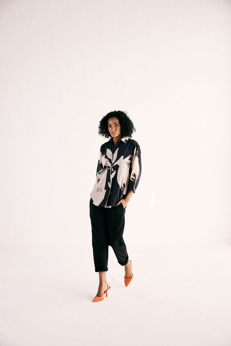 EBONY TROUSERS twill by Khara Kapas in black for women Worldwide