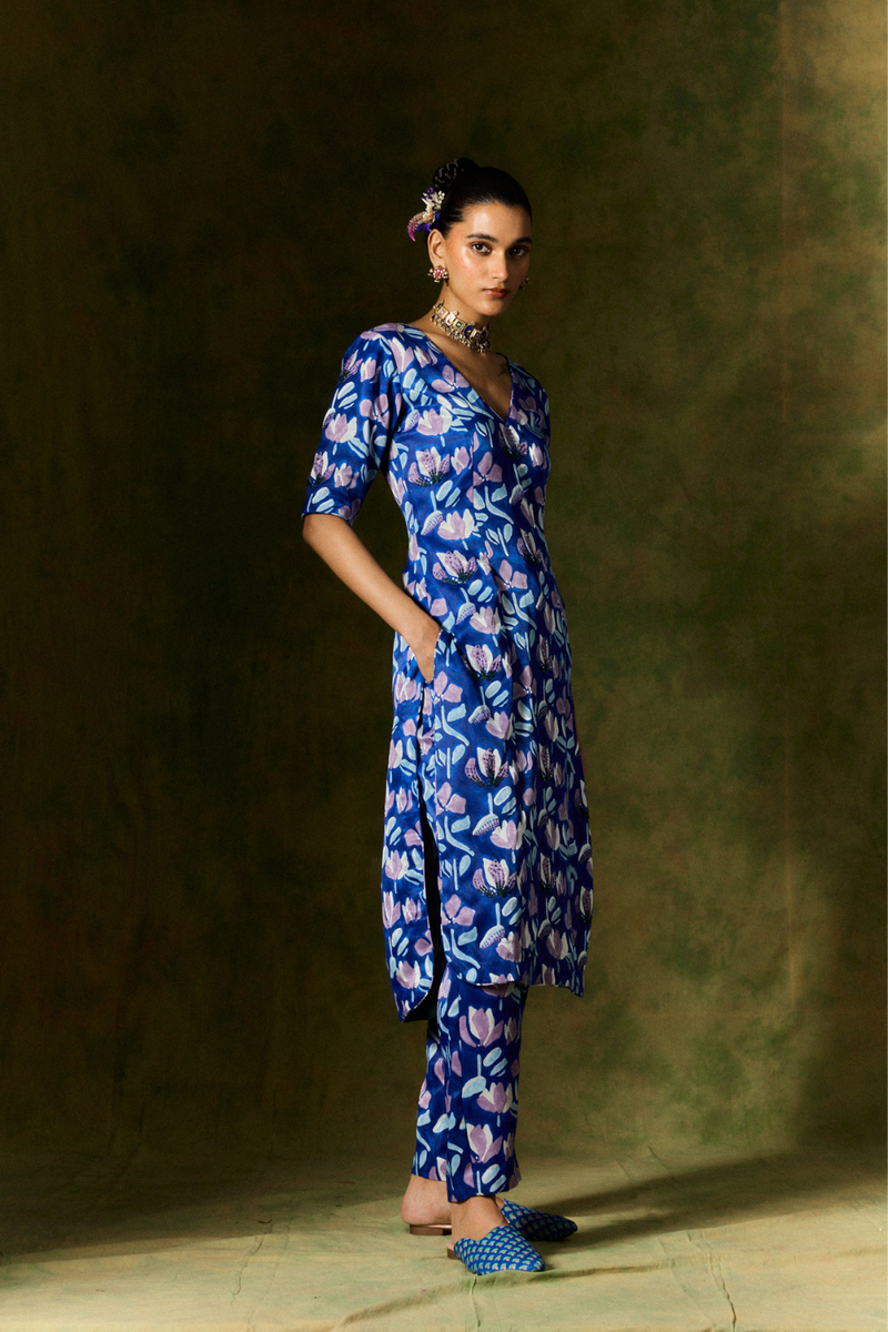 NEELAM SILK KURTA SET silk by JodiLife for women Worldwide