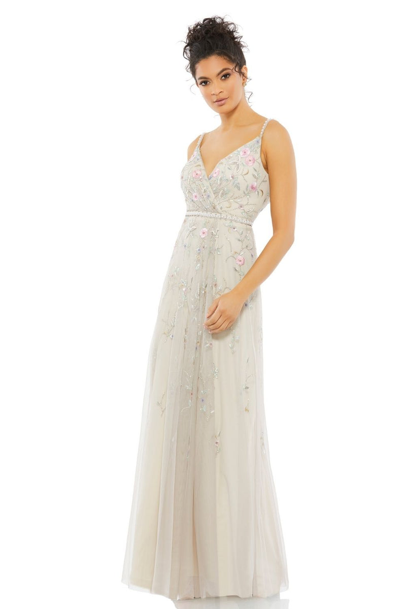 MD-9141 Strappy Long Gown-Beige by Mac Duggal in beige color for women Worldwide