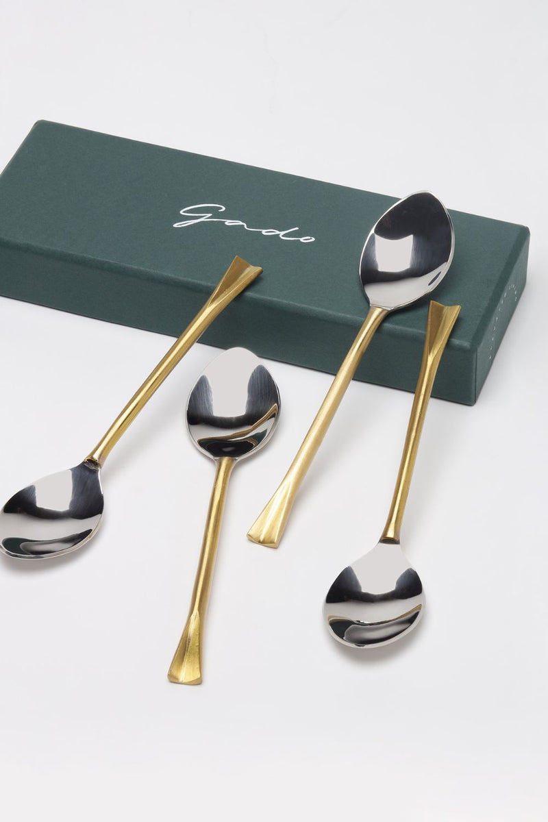 Sona Chaandi Dessert Spoons
(Set of 4) linen by Gado Living for Worldwide