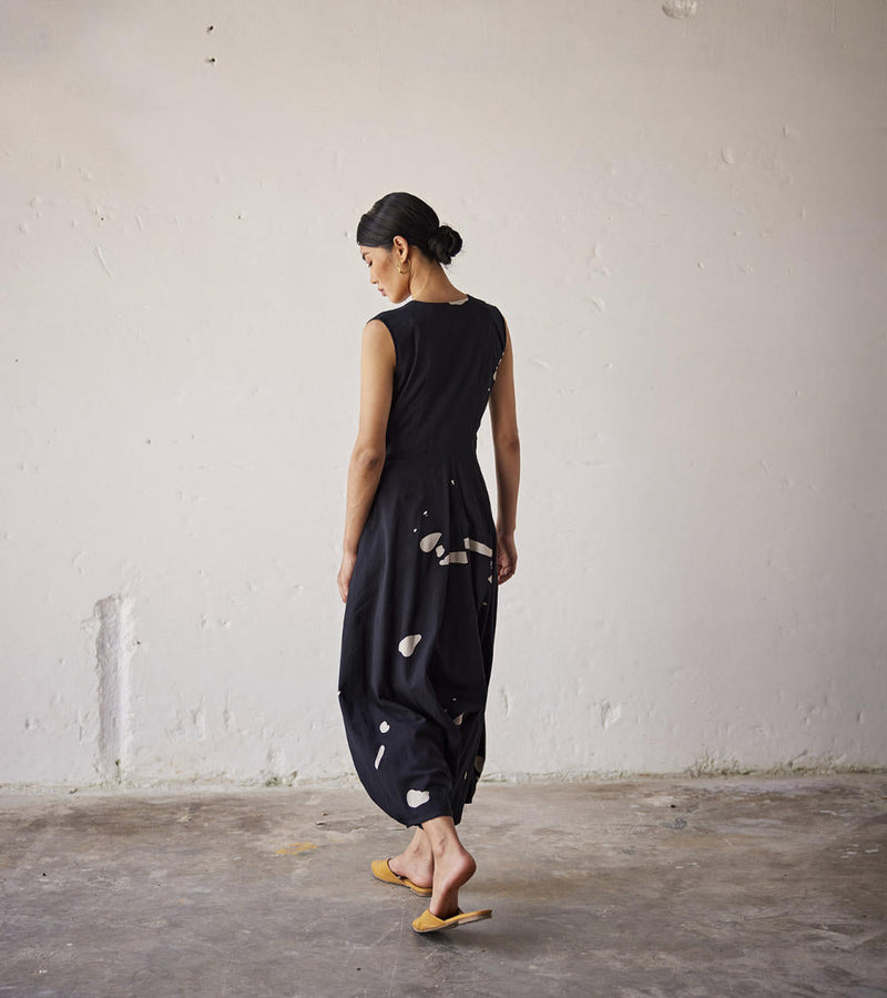 Midnight Fantasy Jumpsuit cotton Jumpsuits by Khara Kapas in black for women Worldwide