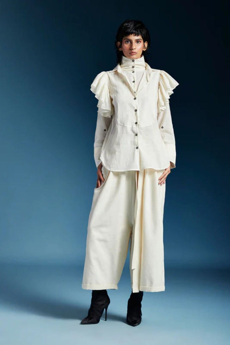 Hilary Shirt-White cotton by Chola in white color for women Worldwide