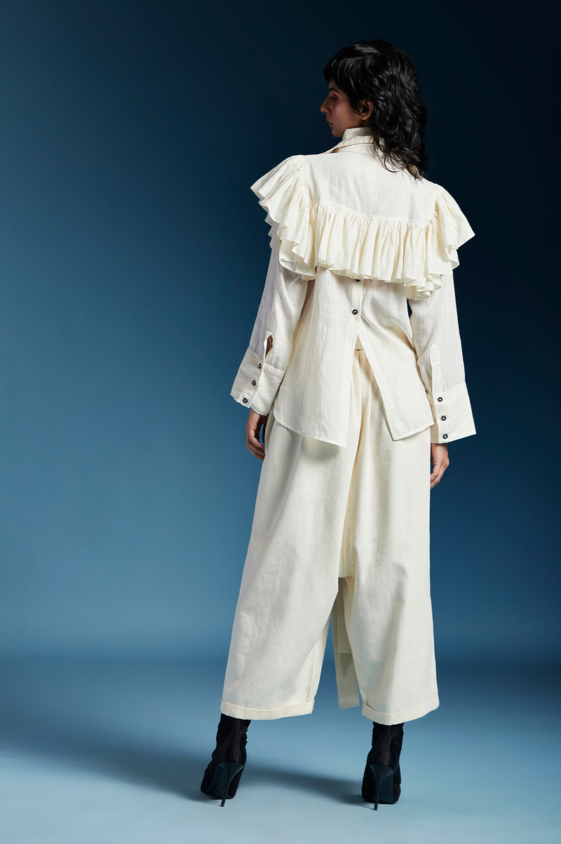 Hilary Shirt-White cotton by Chola in white color for women Worldwide