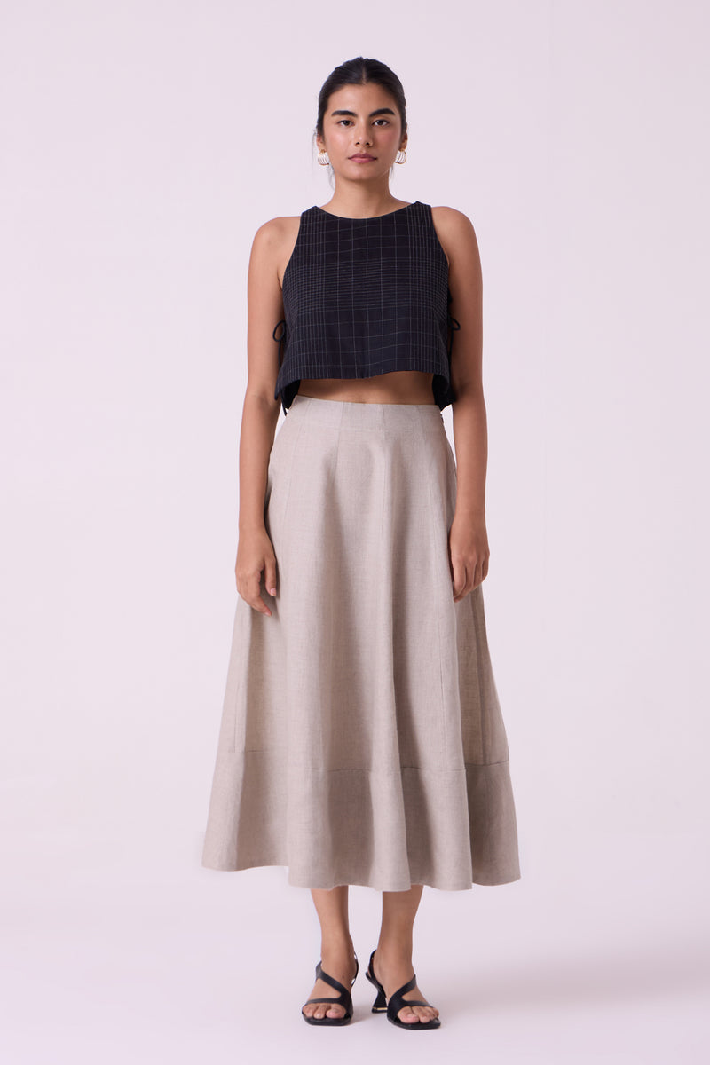 Marner Beige Linen Skirt linen skirt by The Summer House in beige for women Worldwide