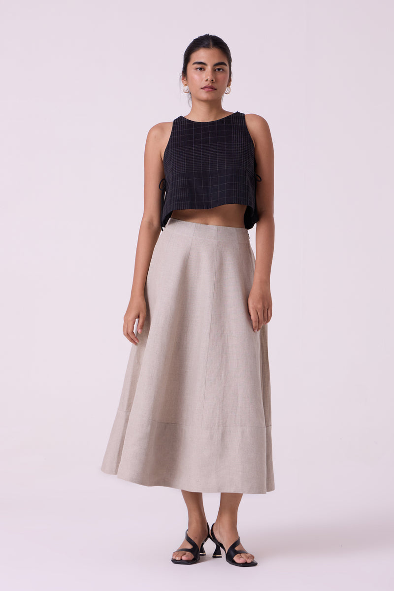 Marner Beige Linen Skirt linen skirt by The Summer House in beige for women Worldwide