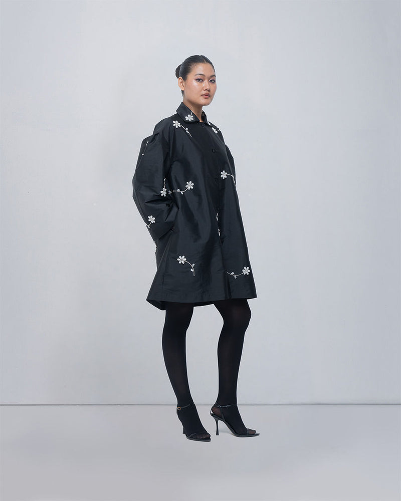 Luna Jacket viscose by Leh Studios in black for women Worldwide