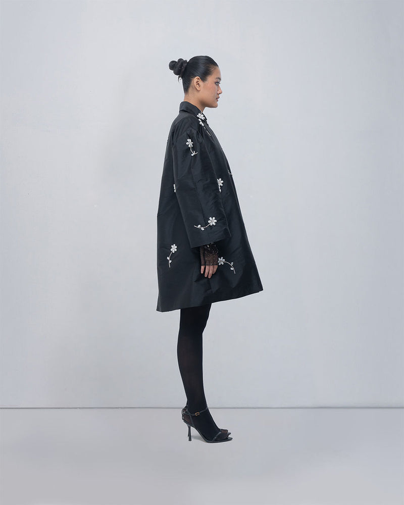 Luna Jacket viscose by Leh Studios in black for women Worldwide