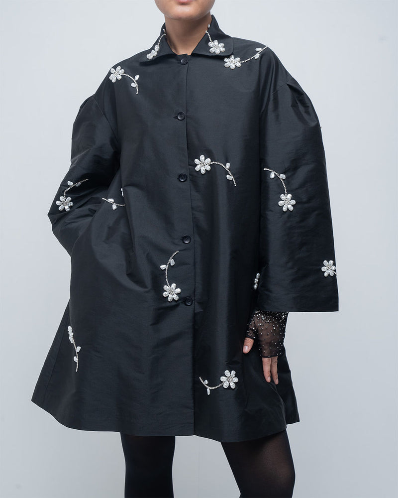 Luna Jacket viscose by Leh Studios in black for women Worldwide