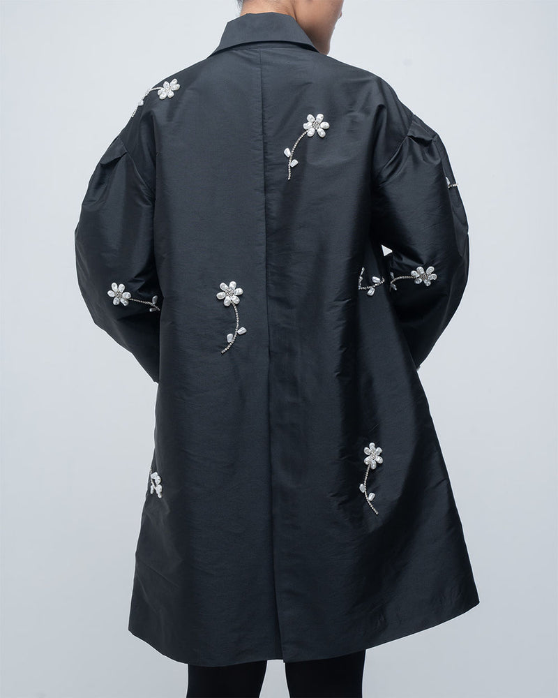 Luna Jacket viscose by Leh Studios in black for women Worldwide