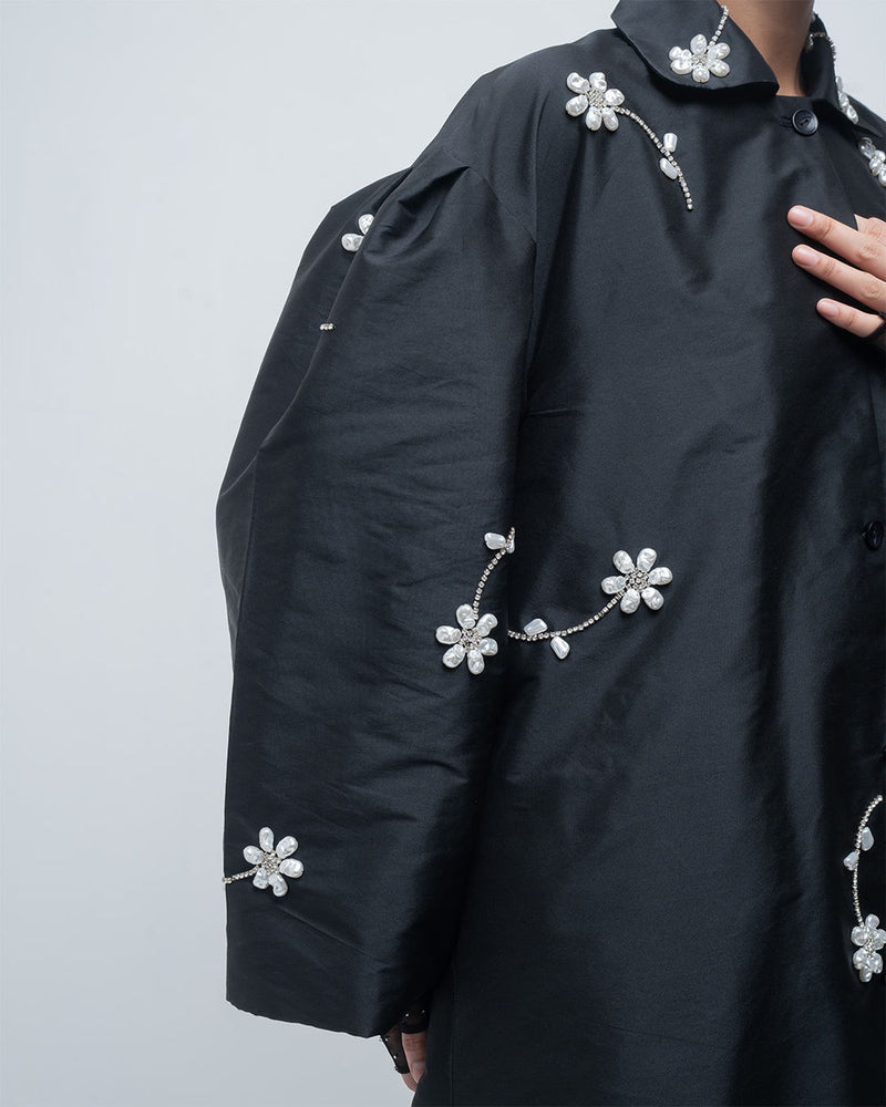 Luna Jacket viscose by Leh Studios in black for women Worldwide