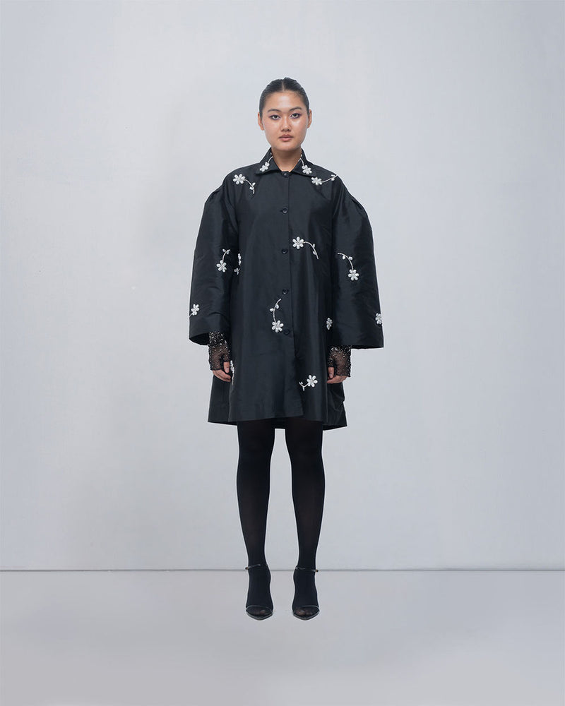 Luna Jacket viscose by Leh Studios in black for women Worldwide