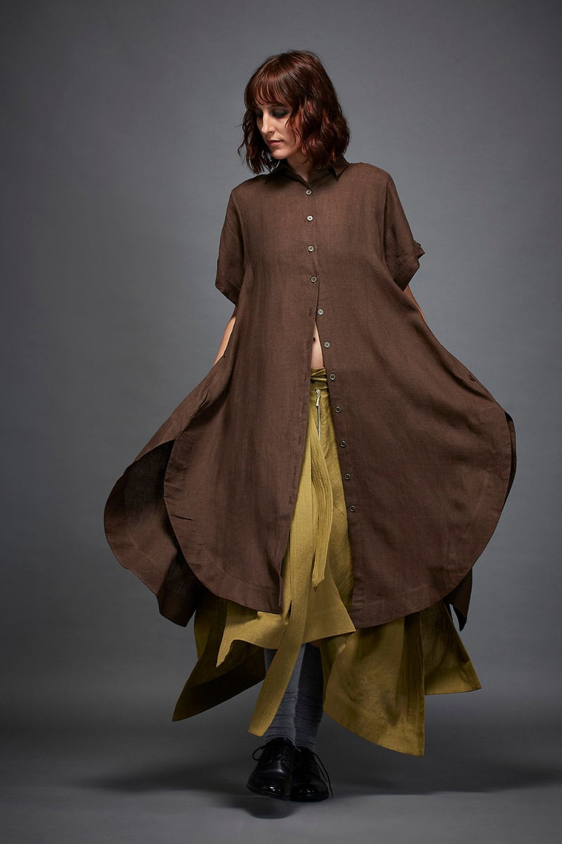 AVERY SHIRT IN BROWN by Chola in brown color for women Worldwide