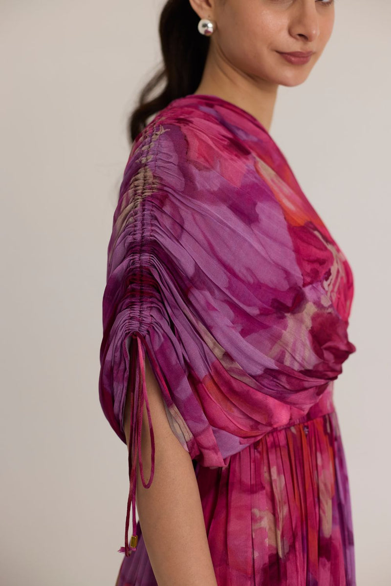 VIOLET ONE SHOULDER DRESS by Yam in pink color for women Worldwide