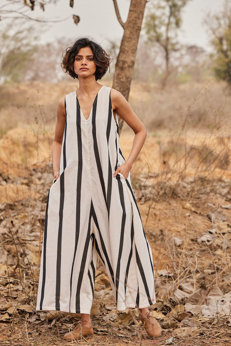 Patio Jumpsuit cotton by Khara Kapas in white for women Worldwide