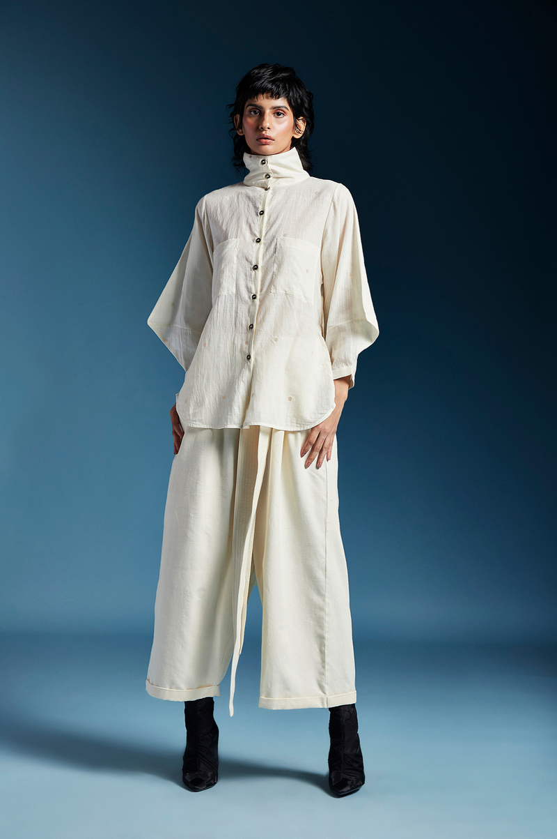 Jennie Shirt-White cotton by Chola in white color for women Worldwide