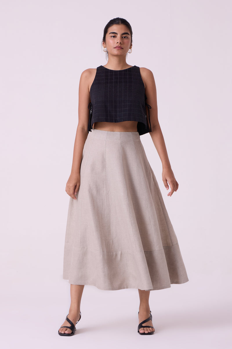 Marner Beige Linen Skirt linen skirt by The Summer House in beige for women Worldwide