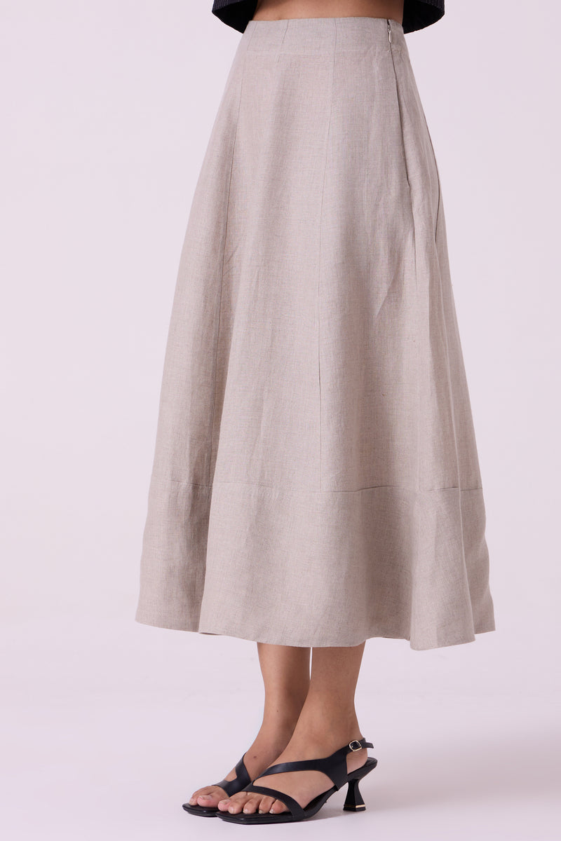 Marner Beige Linen Skirt linen skirt by The Summer House in beige for women Worldwide