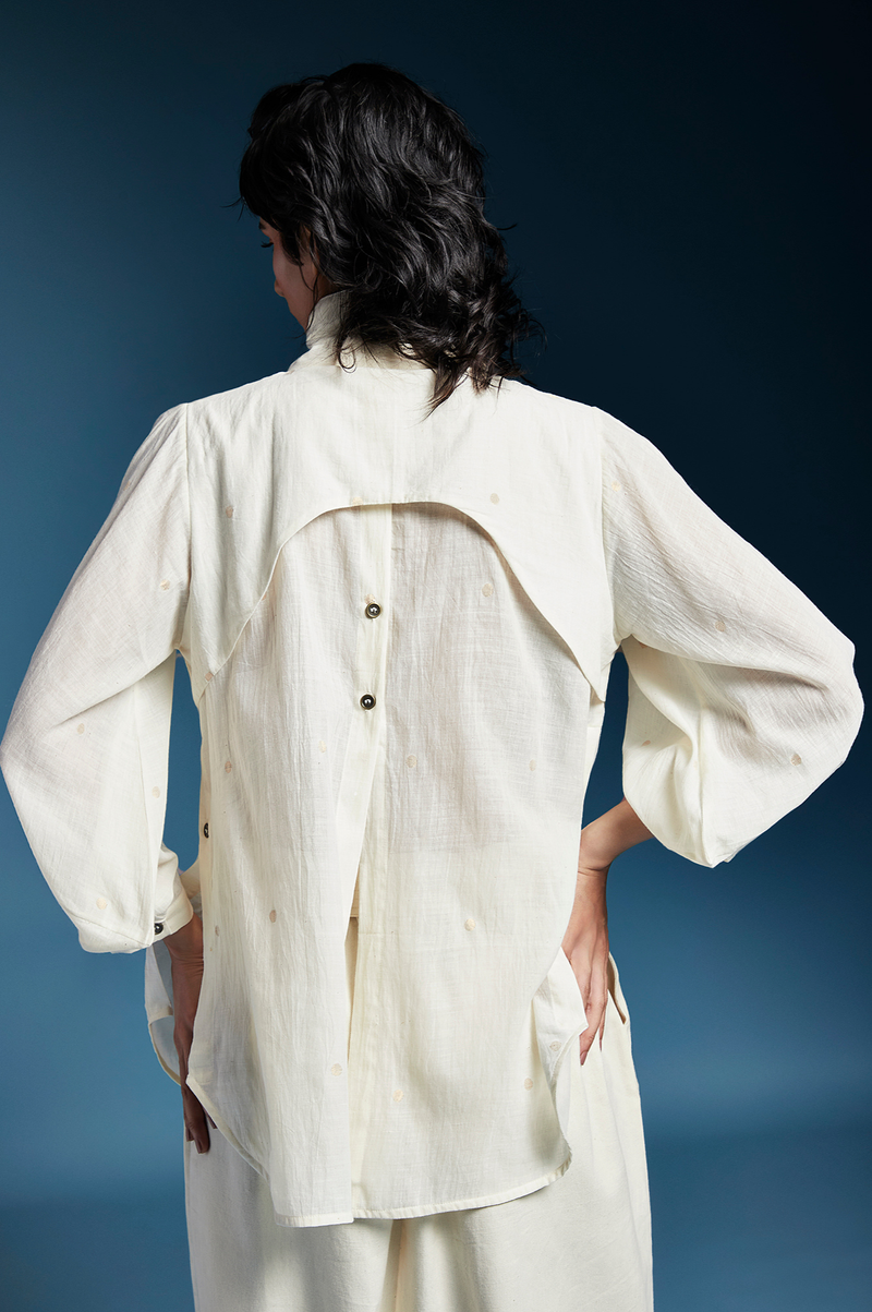 Jennie Shirt-White cotton by Chola in white color for women Worldwide