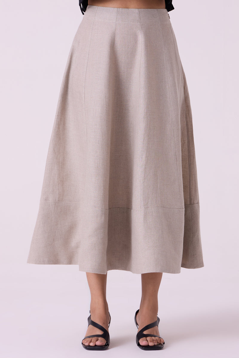 Marner Beige Linen Skirt linen skirt by The Summer House in beige for women Worldwide