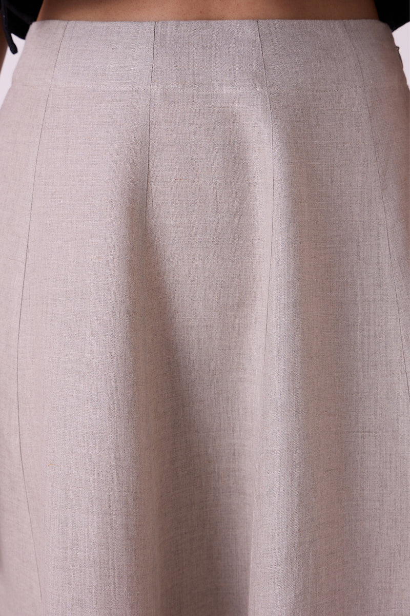 Marner Beige Linen Skirt linen skirt by The Summer House in beige for women Worldwide