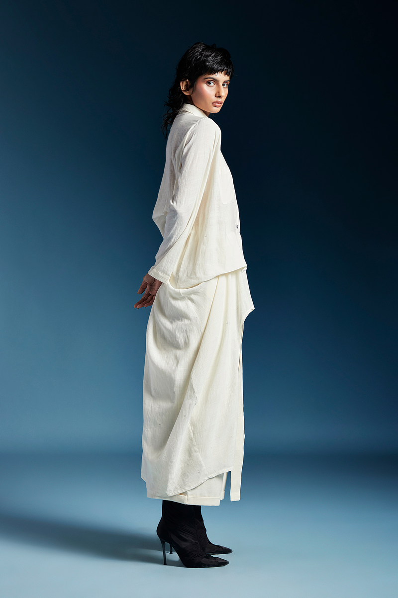Lilah Shirt-White cotton by Chola in white color for women Worldwide