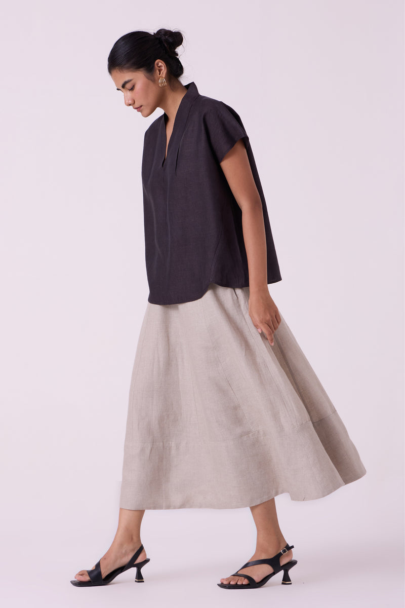 Marner Beige Linen Skirt linen skirt by The Summer House in beige for women Worldwide