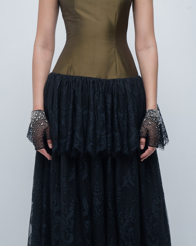 Faye Dress viscose by Leh Studios in olive, black for women Worldwide