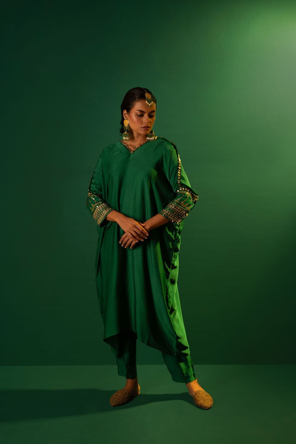 Chamakeen Masai Green Antifit Kurta Set