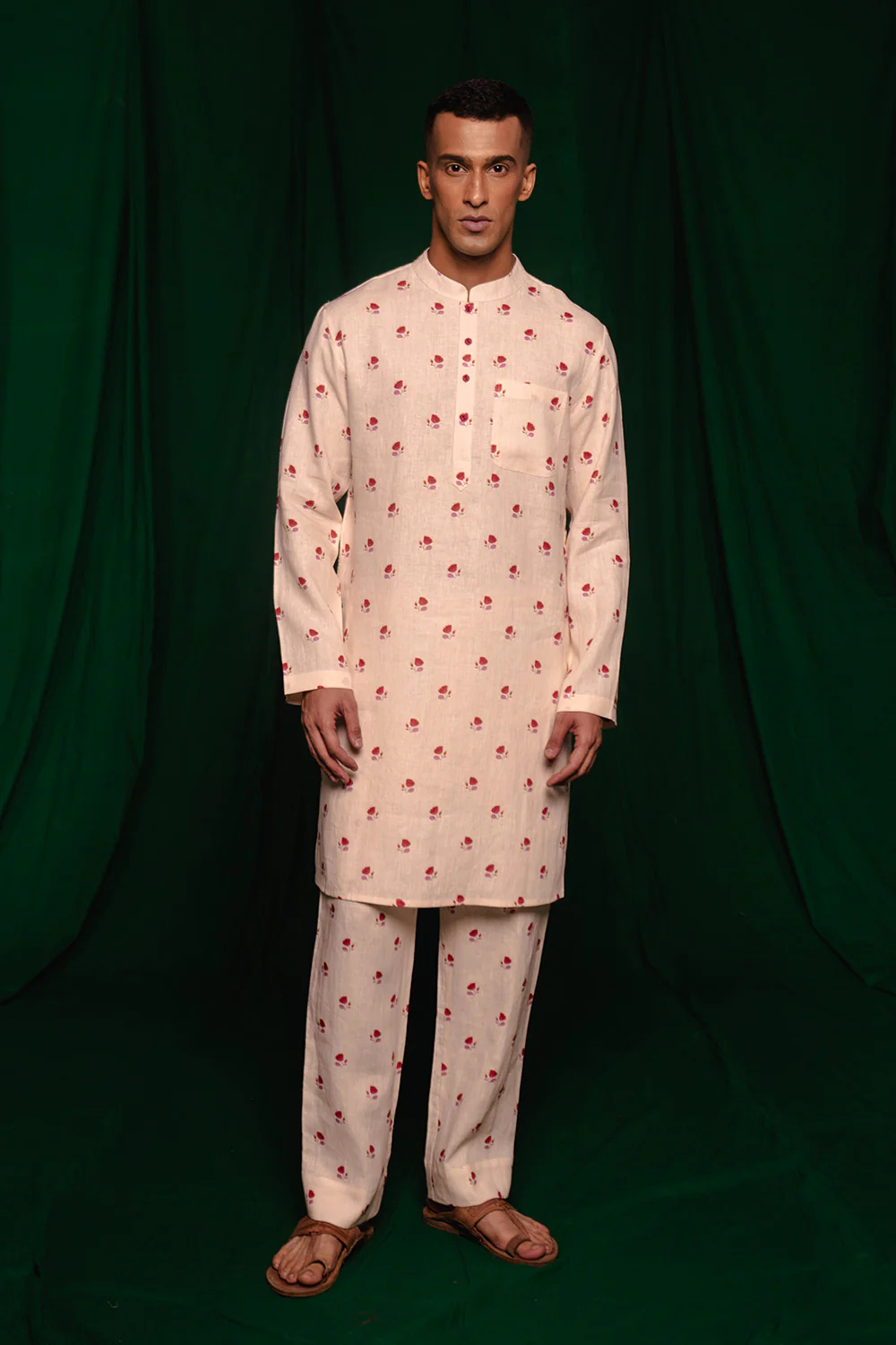 Wildflower Linen Kurta Set