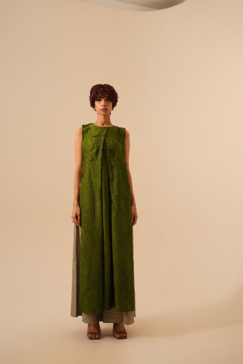 Flip Tunic-Jade Green crushed silk kaftans and tunics by Stoique in green for women Worldwide