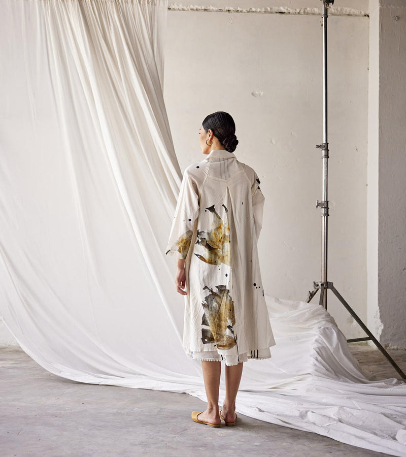 Hydrangeas Dress cotton Dresses by Khara Kapas in white for women Worldwide