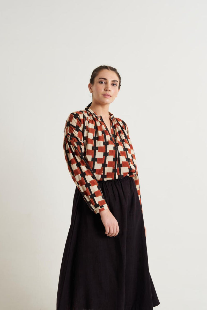 Classic organic black skirt - Black cotton by World of Crow in black color for women Worldwide