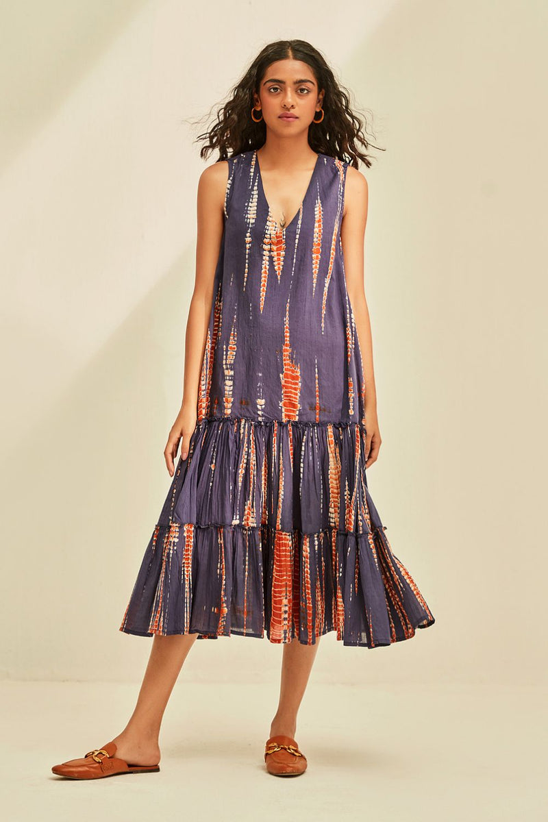 Violet Sky Dress cotton by Khara Kapas in blue for women Worldwide