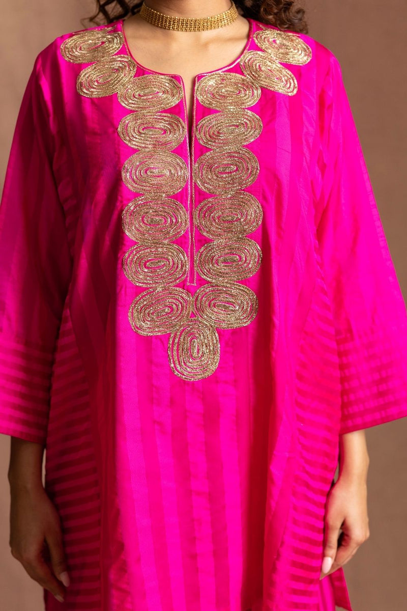 Silk Striped Farshi-Pink Stripes silk by Sabo by Sabina for women Worldwide