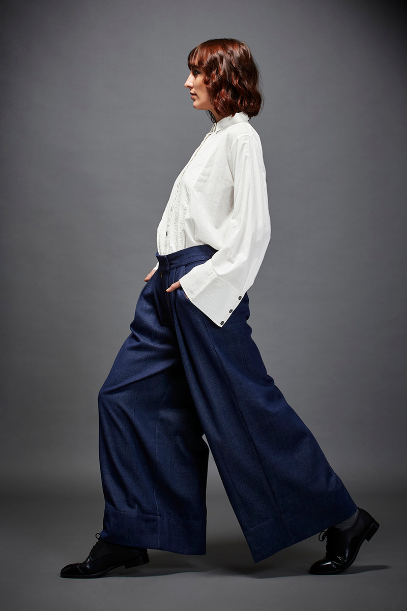 JASON TROUSER by Chola in blue color for women Worldwide