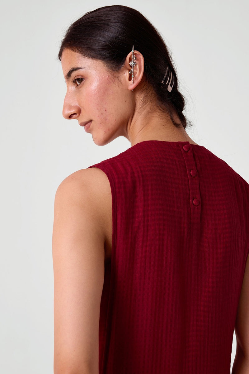 Aleksey Pink Checks Handwoven Dress