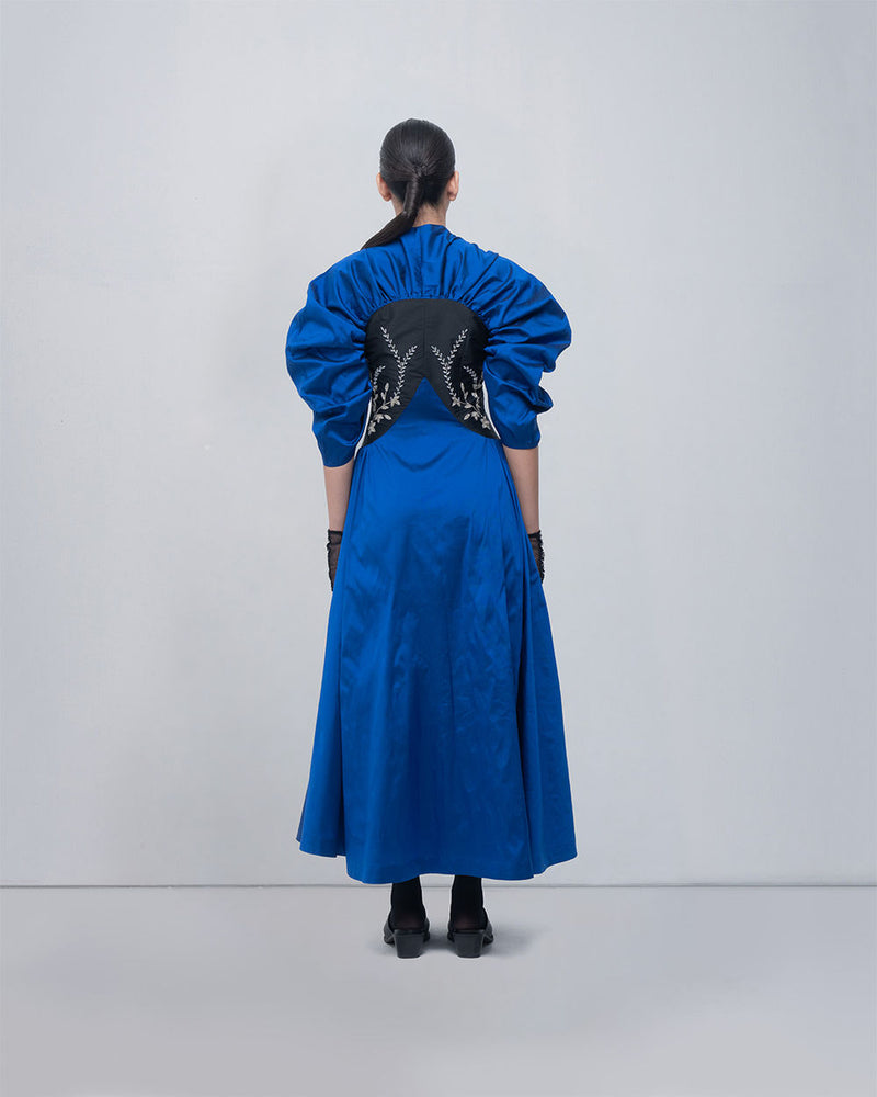 Yaren Dress viscose by Leh Studios in blue, black for women Worldwide