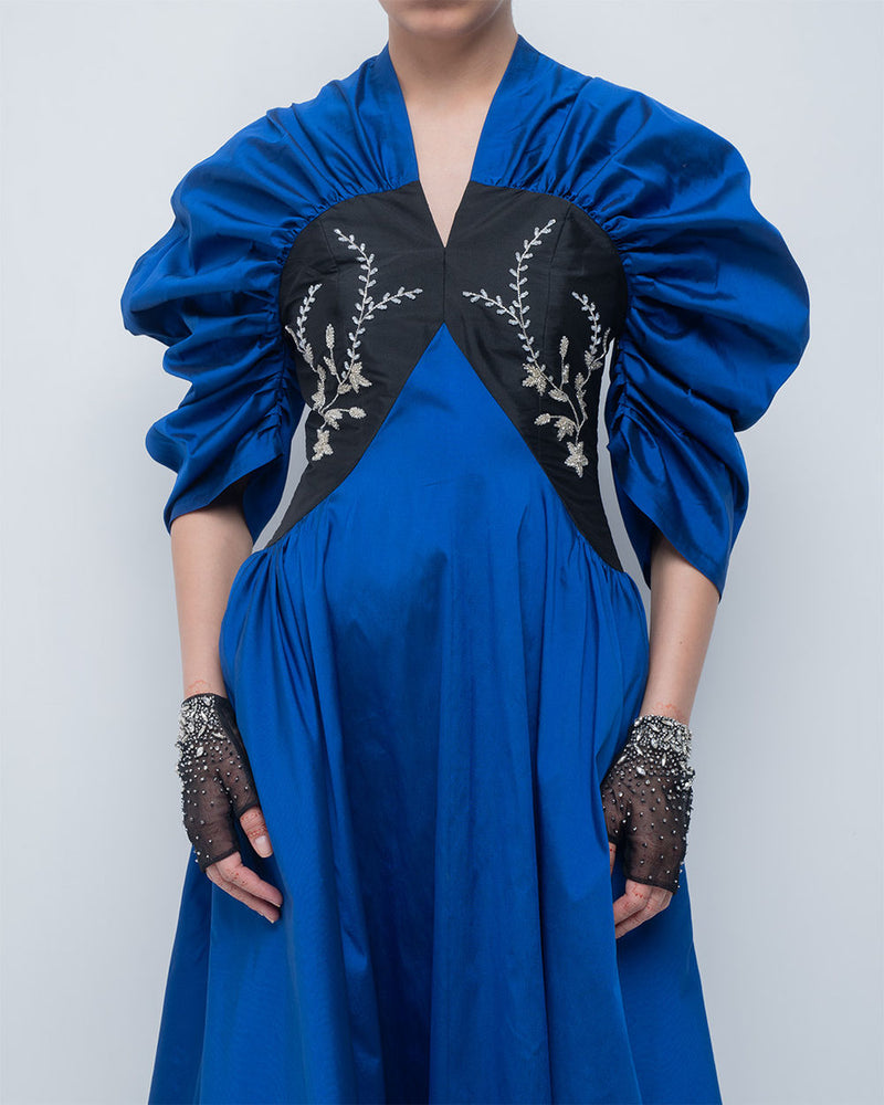 Yaren Dress viscose by Leh Studios in blue, black for women Worldwide