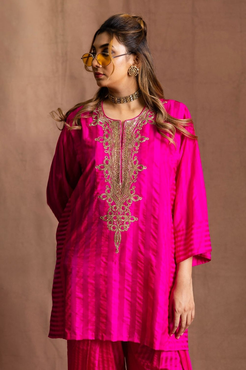 Silk Striped Farshi-Pink Stripes silk by Sabo by Sabina for women Worldwide